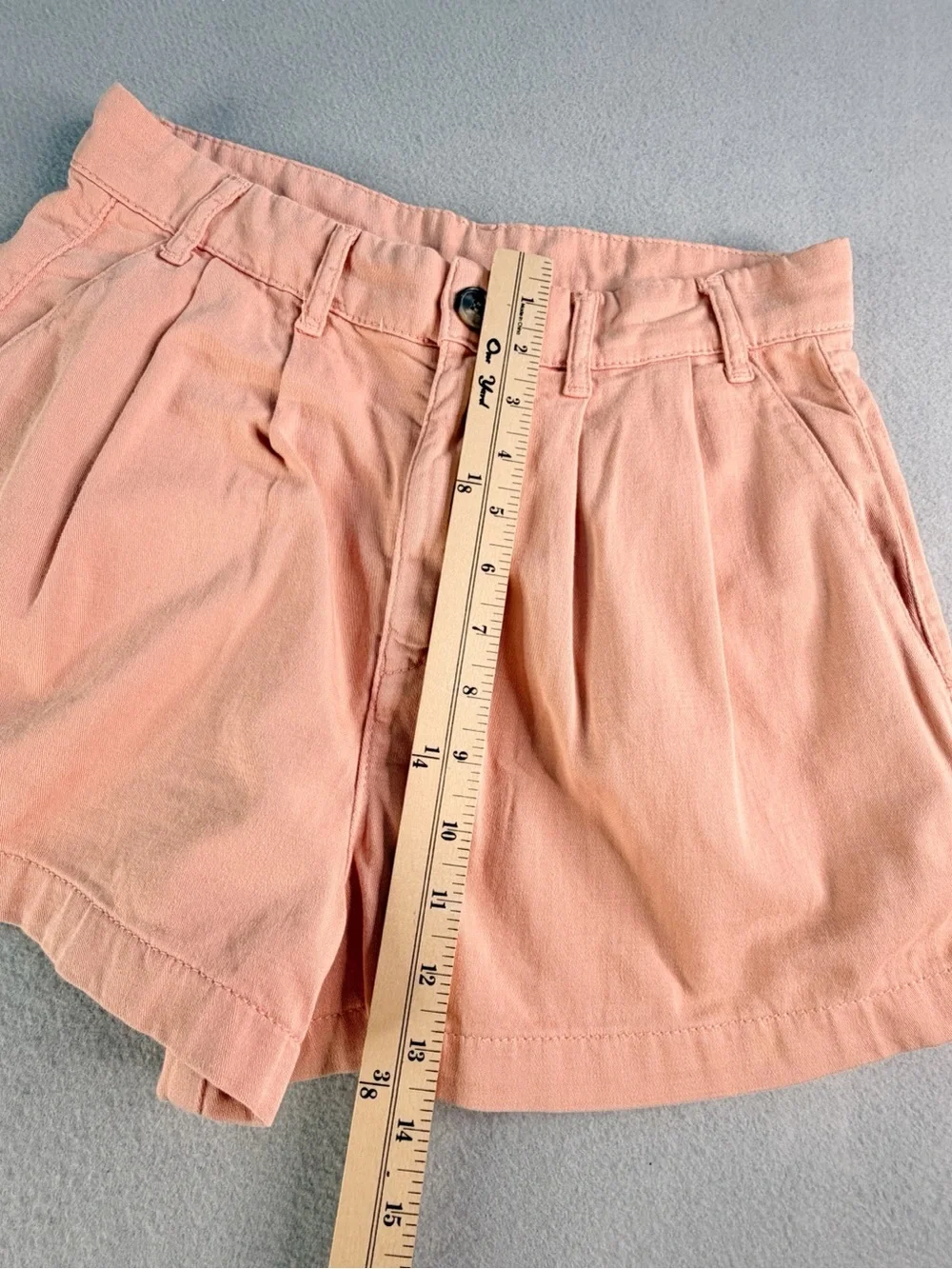 Free People Billie Chino Shorts Pleated Rose Pink Size 4 Beachy Boho Summer Girl